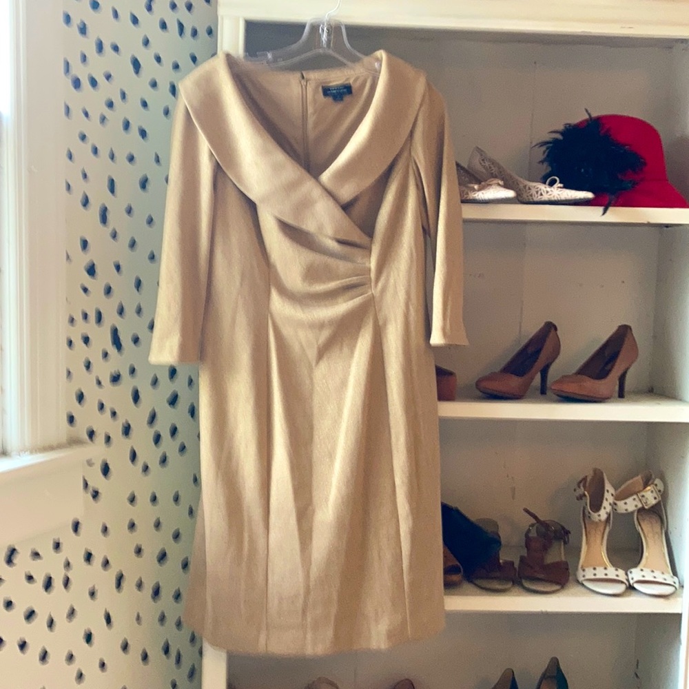 Tahari | Tahari dress | Tahari cocktail dress | gold cocktail